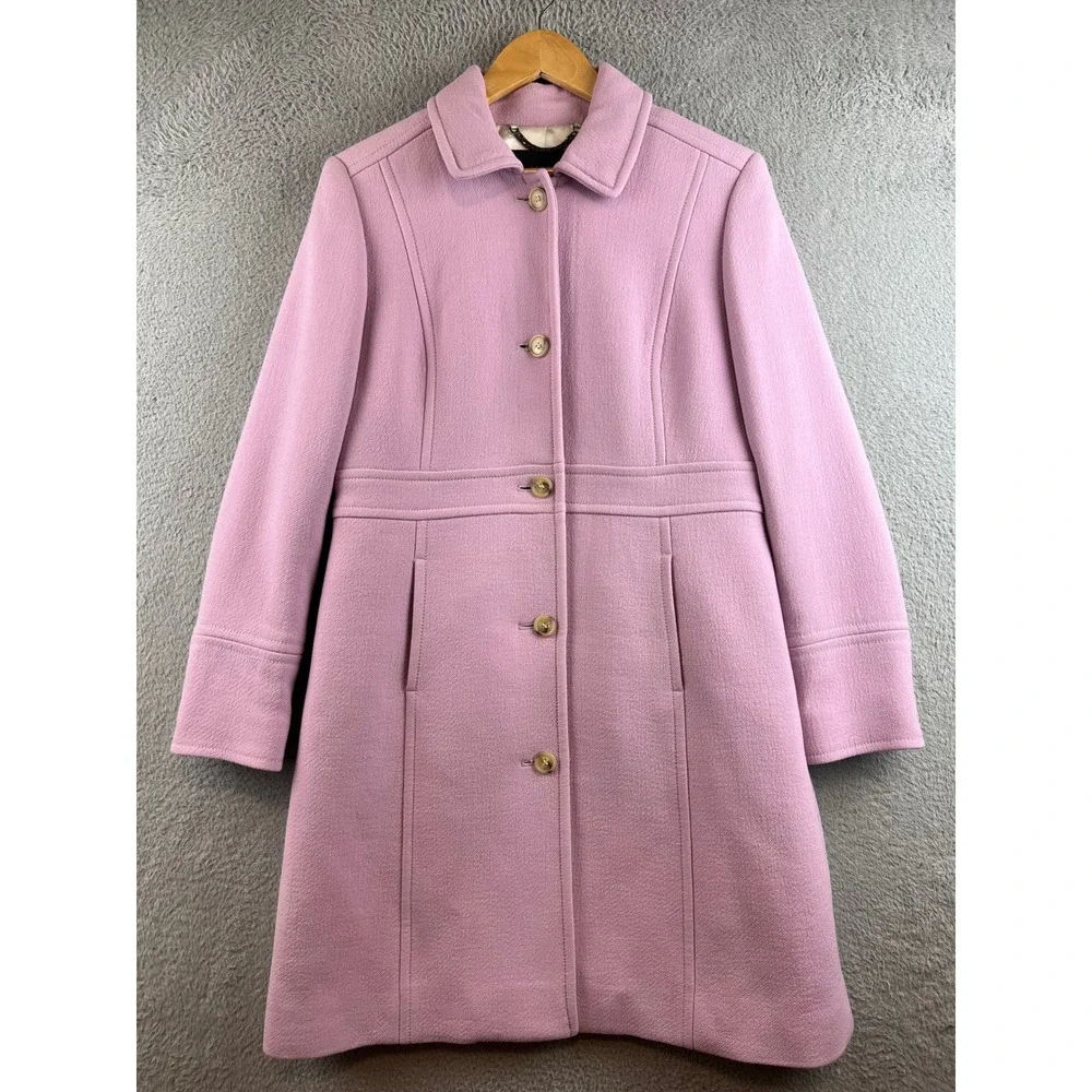 J.Crew Lady Coat Double-Cloth Wool Thinsulate Pink Orchid 12P Petite